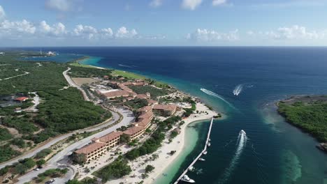 hotel view sandals curacao drone shot