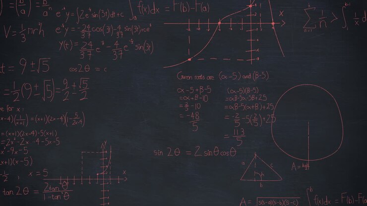 Animation of mathematical data processing on grey background