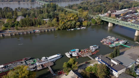 aerial-view-Danube-river-in-Budapest-sunny-day