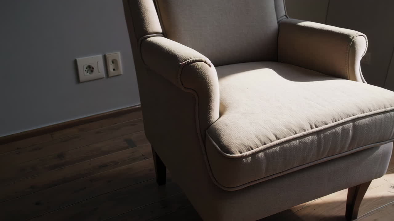 Beige Armchair in a Sunlit Room
