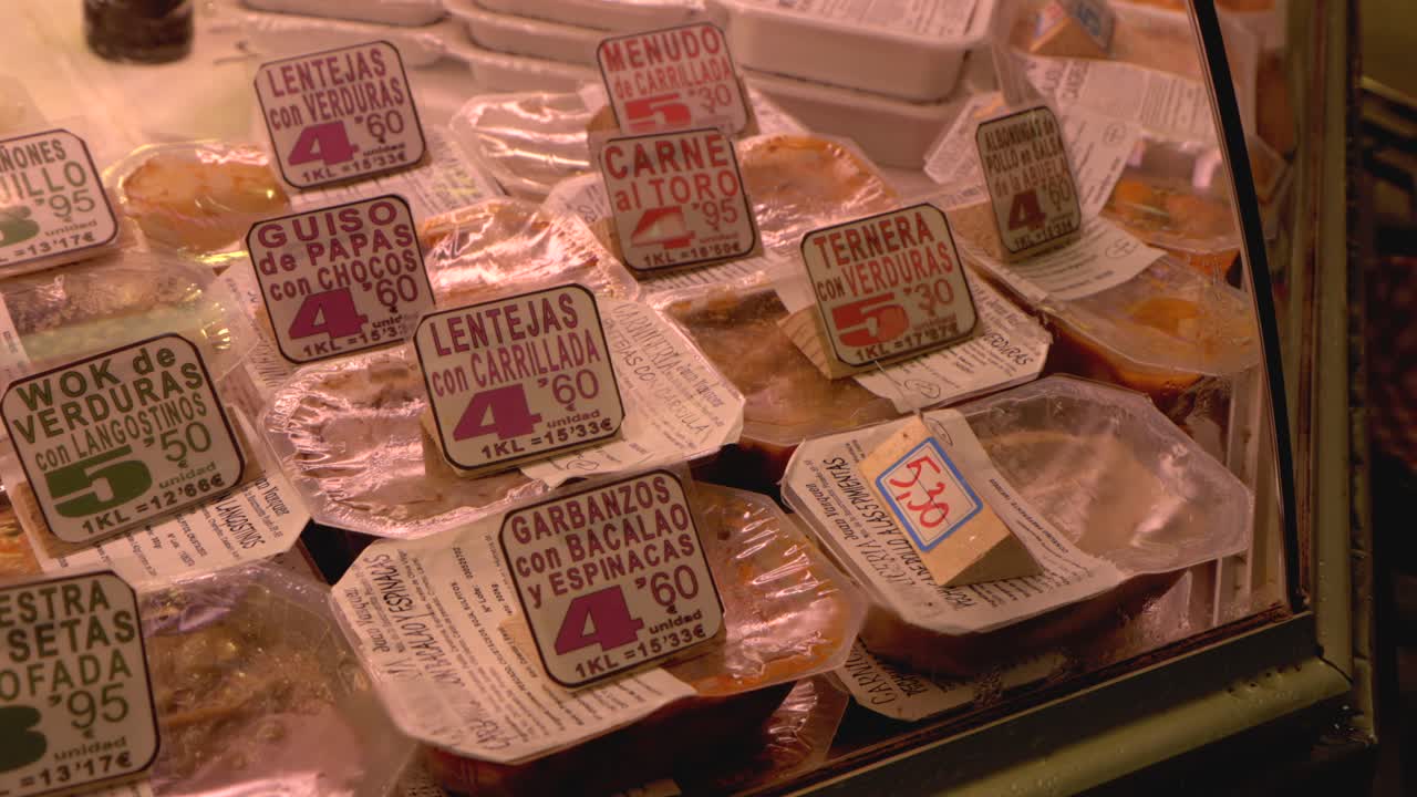 Packaged Food Being Sold In Local Spanish Market