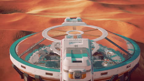 nave espacial futurista en un planeta desierto