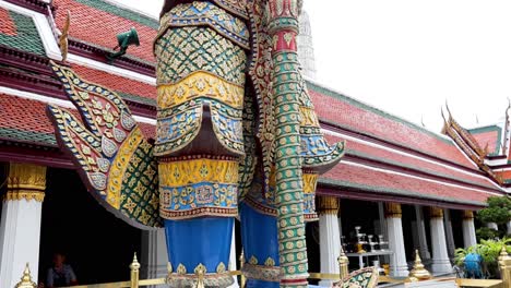 detailed view of a giant temple statue