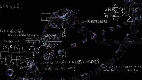 ecuaciones matemáticas que se mueven contra un fondo negro