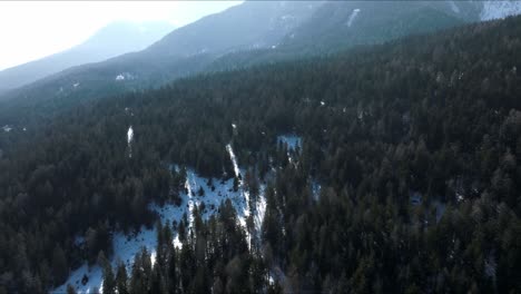 aerial view of the beautiful alpine mountains in italy.