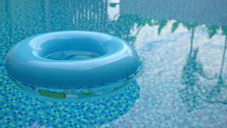 swim ring in blue swimming pool