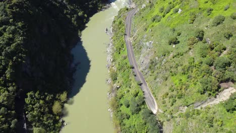 a birdseye flythrough of the abandoned manawatu gorge road, new zealand