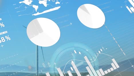 animation of data processing over wind turbine