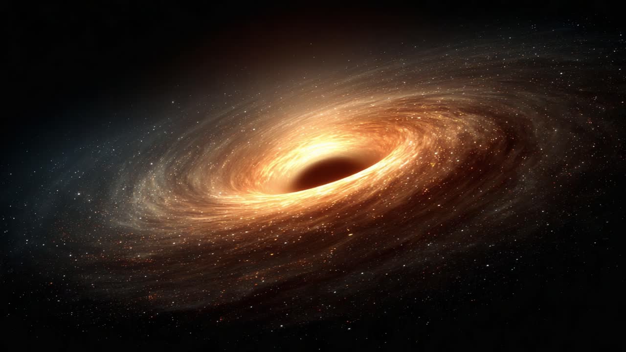 A Vivid Exploration of a Black Hole in Space, Showcasing the Spectacular Swirling Gas and Stellar Light Being Drawn into the Event Horizon