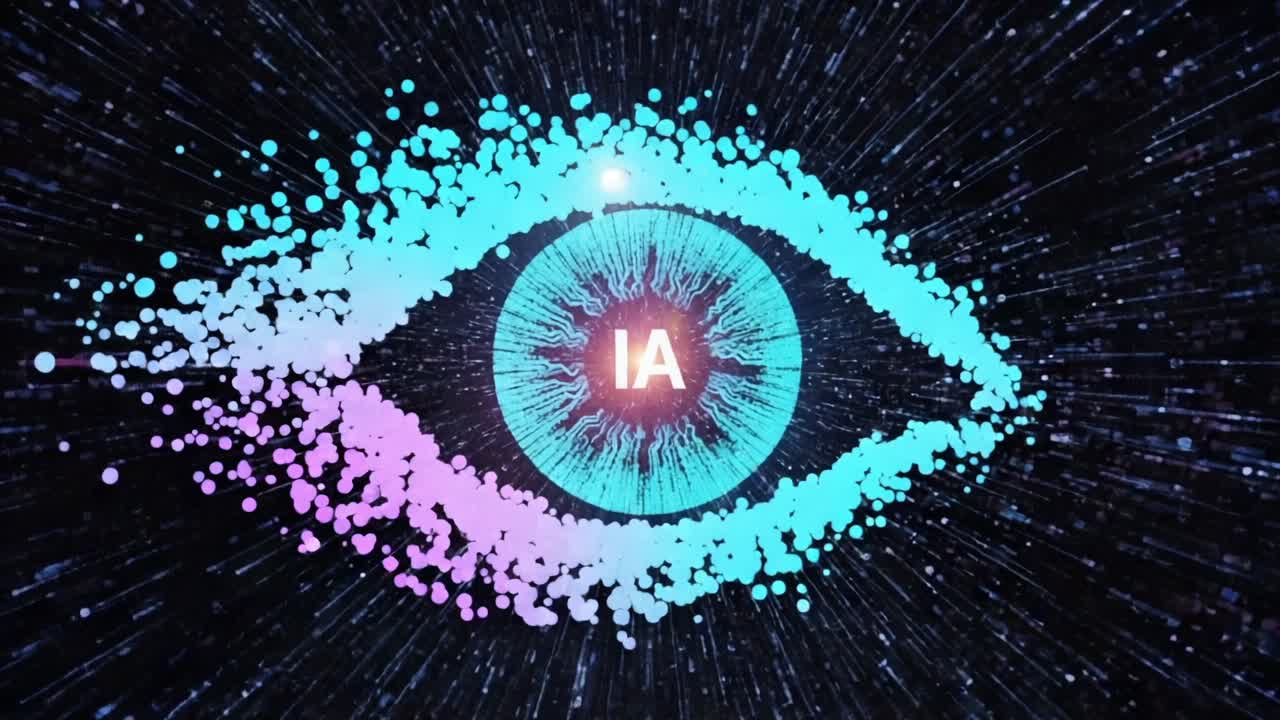 A Fascinating Visual Representation of Digital Intelligence and Perception, Highlighting Abstract Elements Merging Technology with the Concept of Awareness and Insight