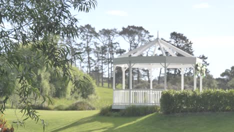 outdoor shot of a garden wedding venue at a vineyard