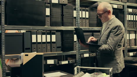 private investigator searching for files based on case names in archive