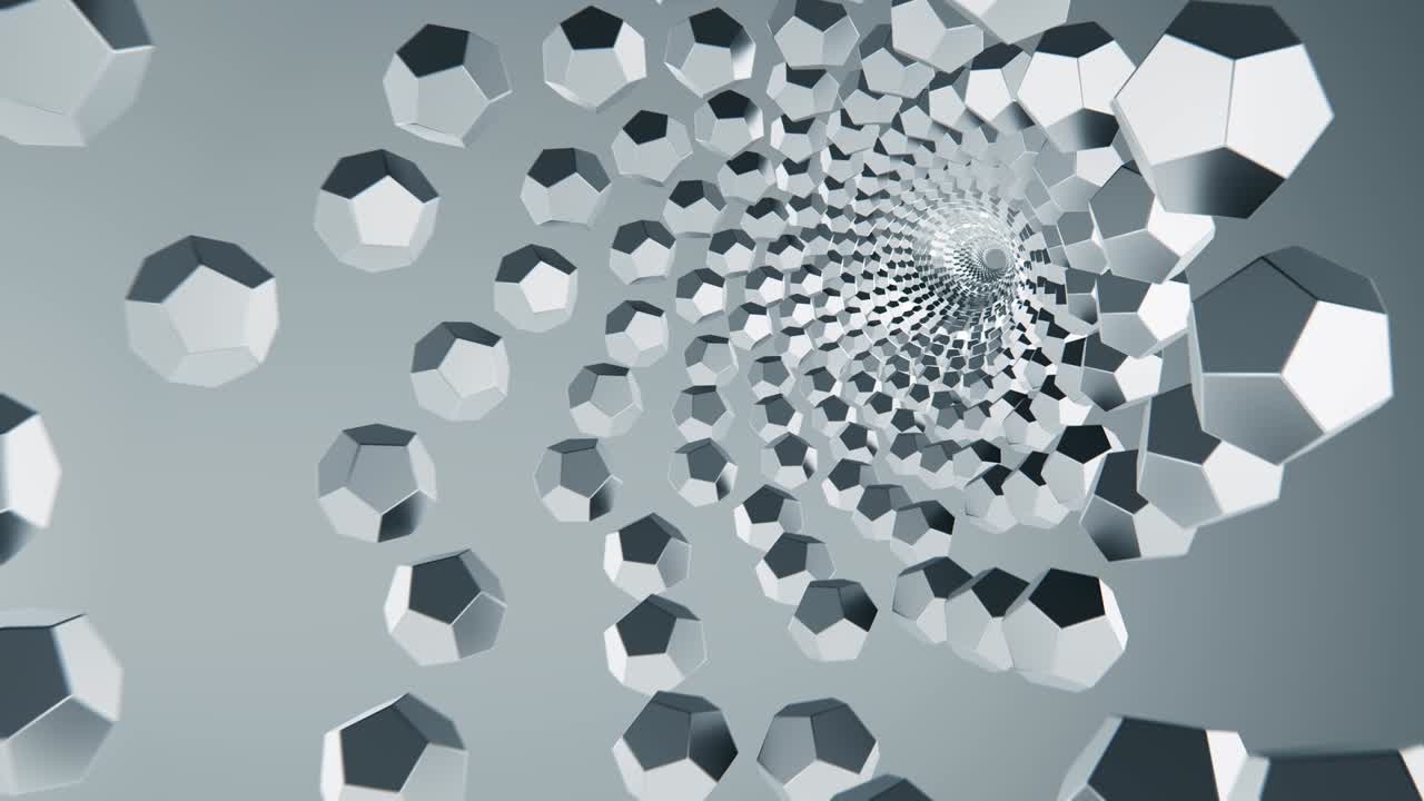 la mosca de la cámara de metal abstracta del túnel