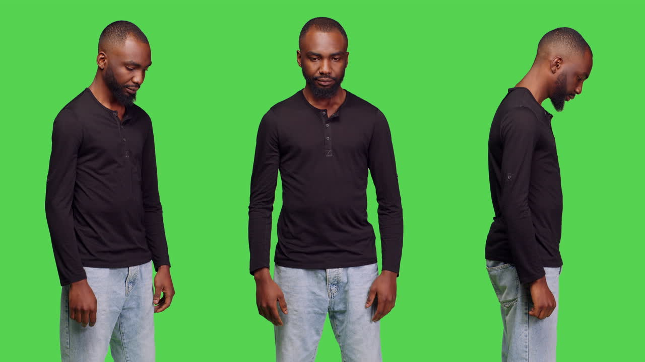 Homem afro-americano em tela verde