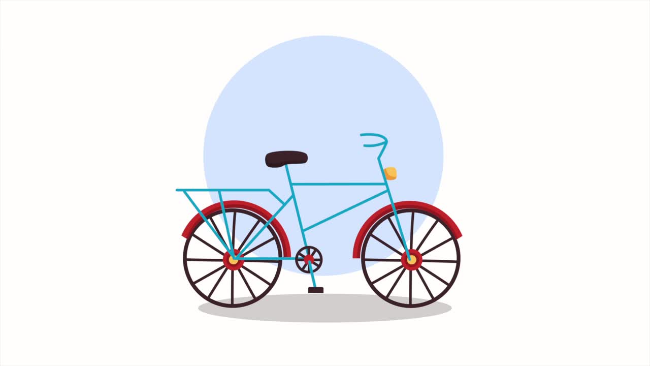 파란색 빈티지 자전거 일러스트레이션