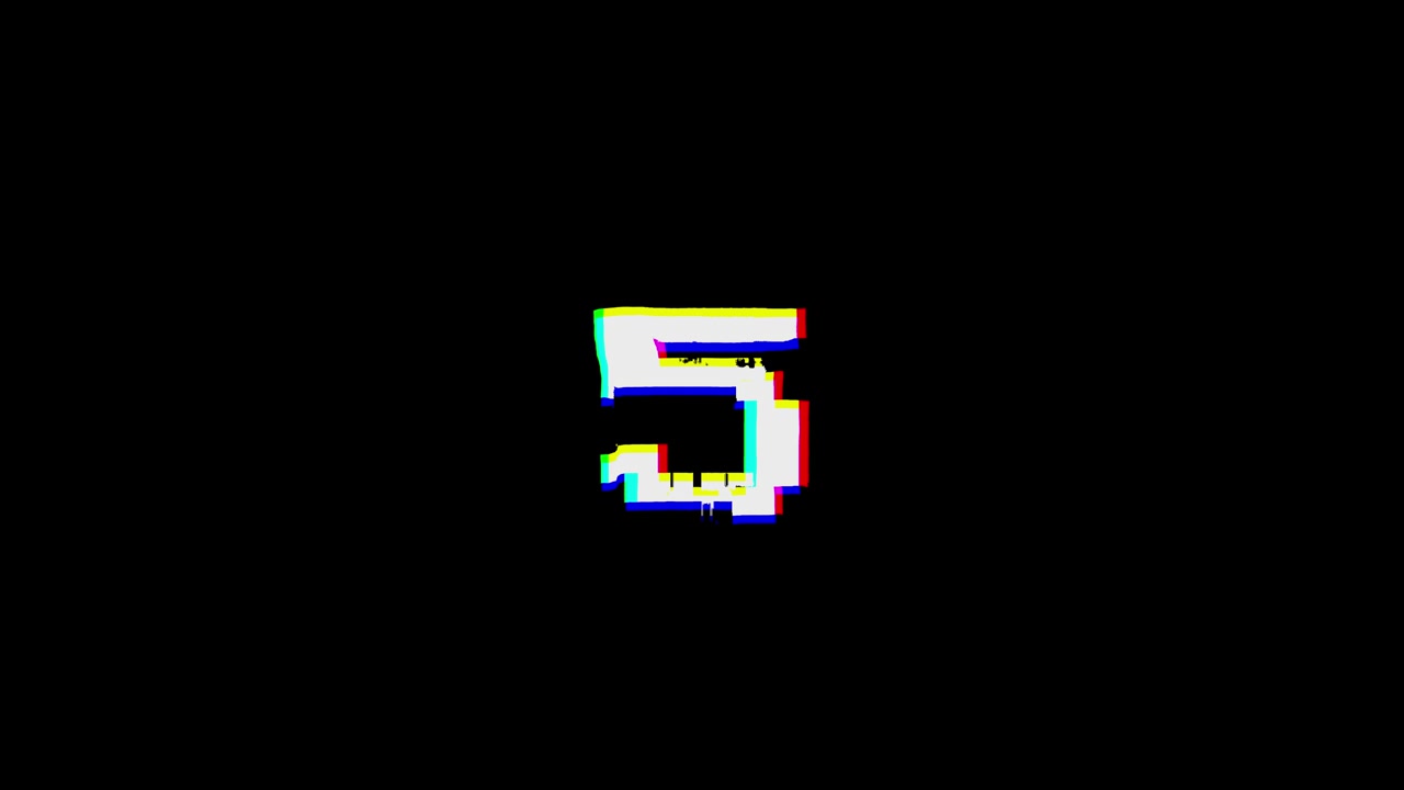 Pixel Art Glitch Countdown from Ten to One on Black Background