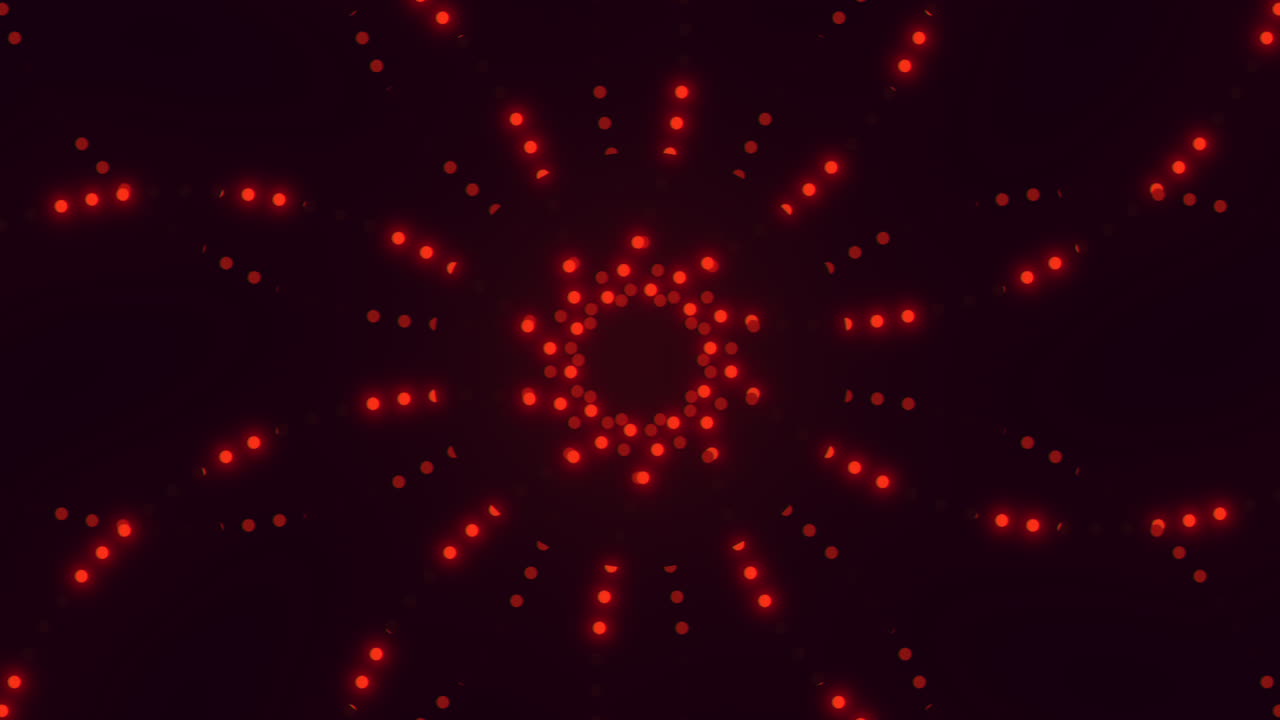 puntos geométricos de luz roja neón