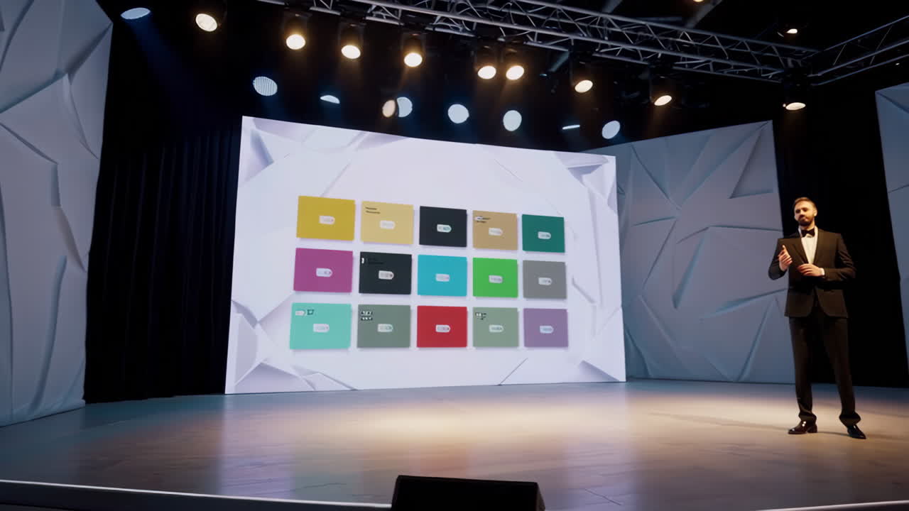 presentación en una conferencia de negocios