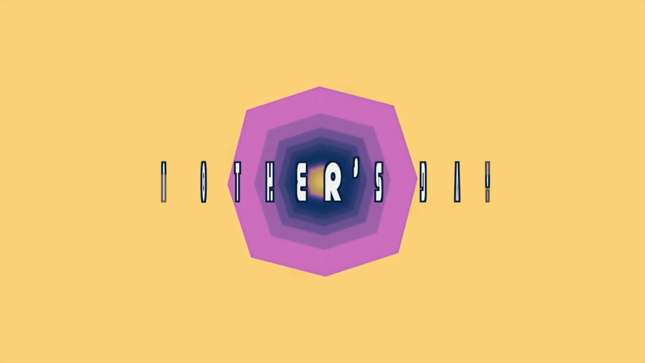 día de la madre con cubos geométricos de memphis en degradado amarillo