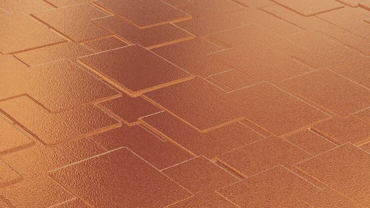 Abstract geometric rose golden backgroundfoil tiles texture seamless loop background 3D rendering