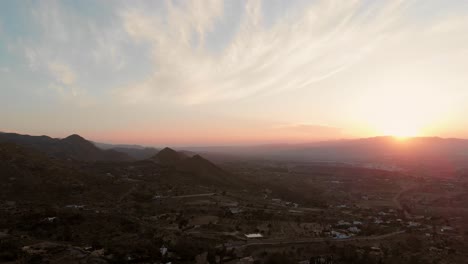 Aerial-shot-from-Mojácar,-Almeria-towards-the-mountains