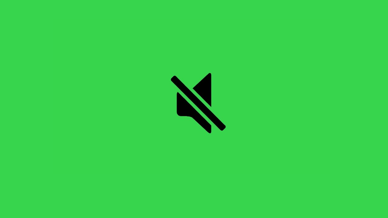 Sound Audio Speaker Icon Animation on Green Background.