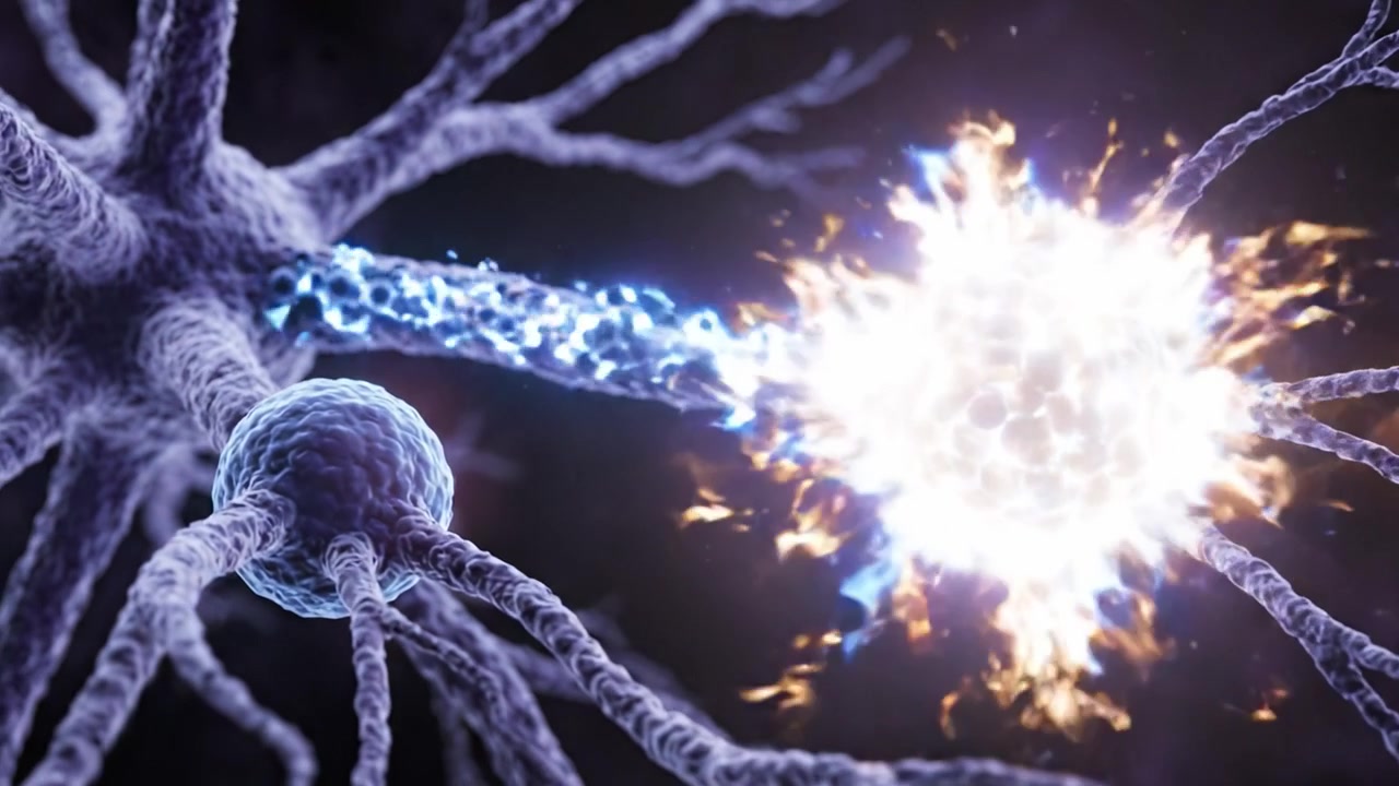 En fascinerende rejse gennem neuroner: Visualisering af de komplekse interaktioner mellem nerveceller og synaptisk aktivitet i en fantastisk digital fremstilling