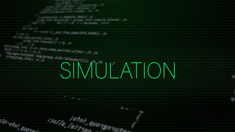 animation of simulation text over data processing