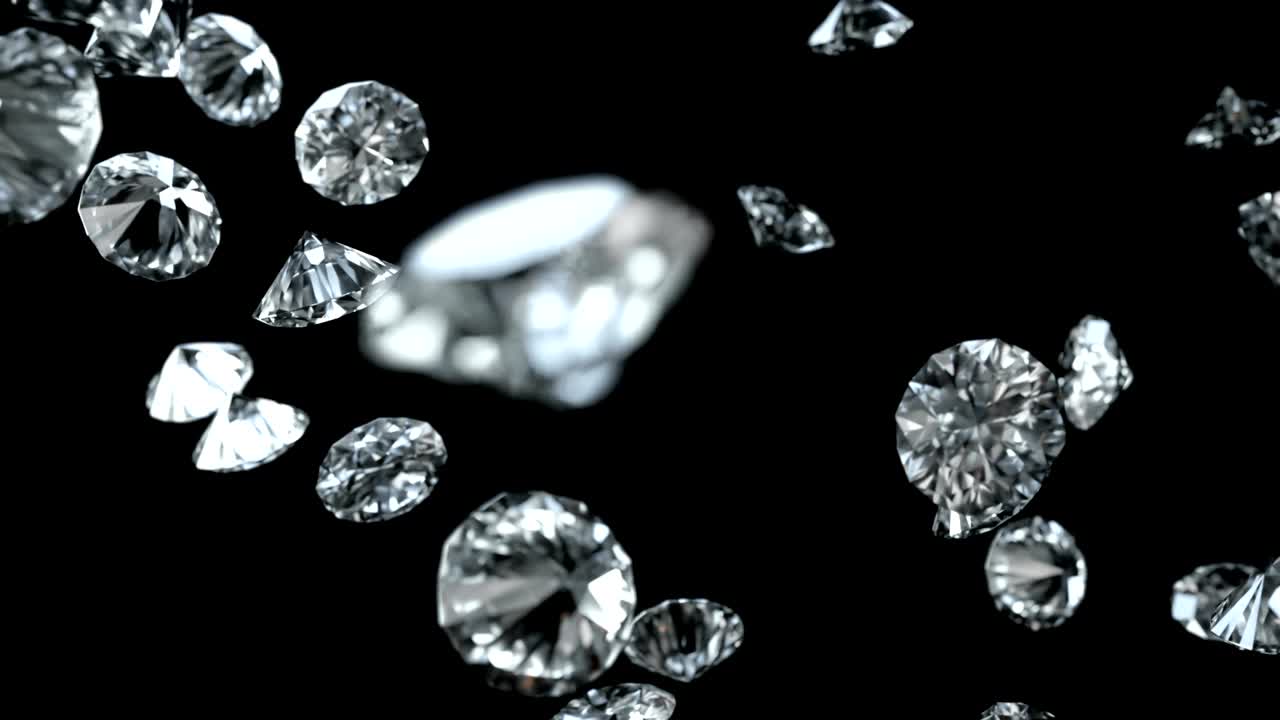 마 매트 (luma matte) 로 검은색에 떨어지는 다이아몬드