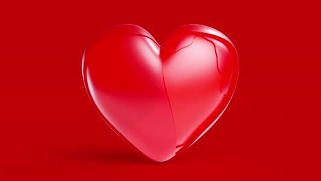 heart is incomplete motion graphics on red background.