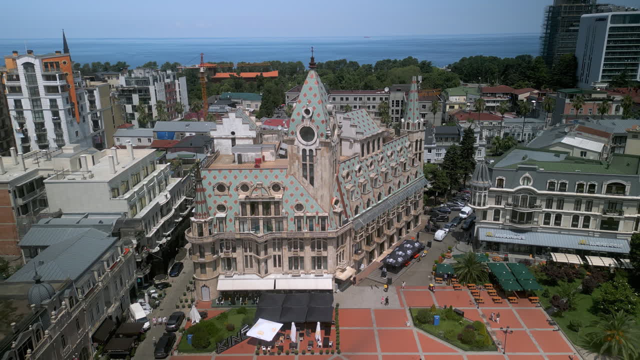 Aerial view of Europe Square in Batumi, Georgia
