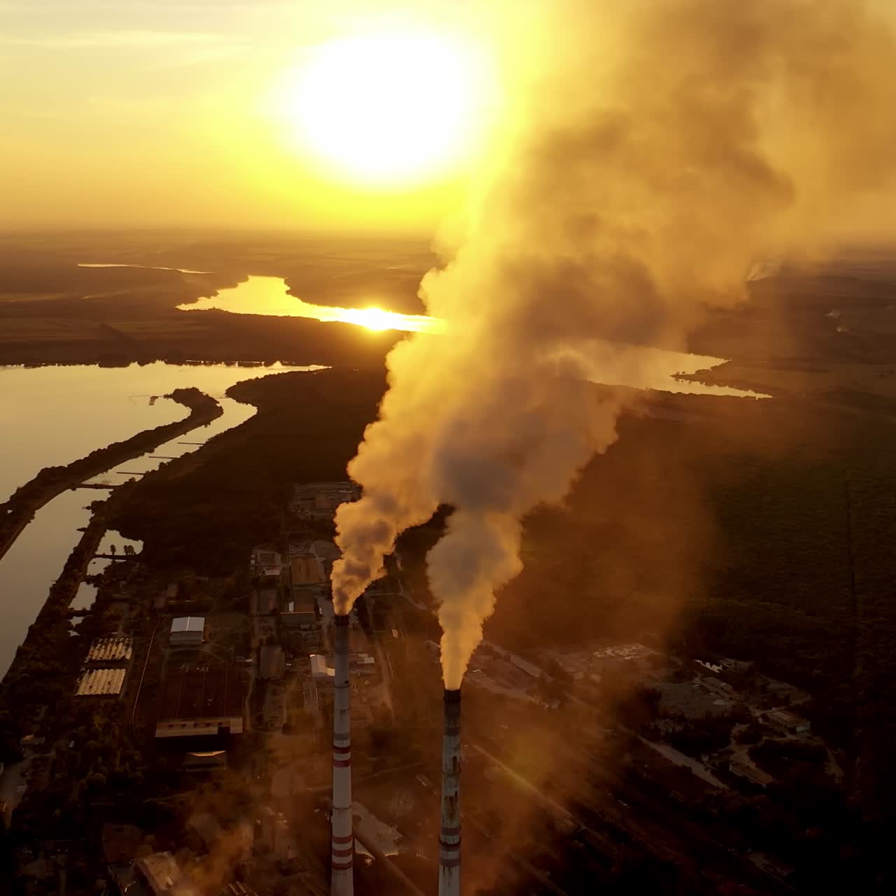 Old smokestack of factory