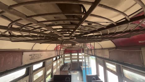 vintage tram interior in india