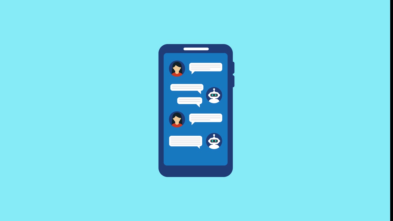 Animated Chatbot Conversation on a Smartphone Screen