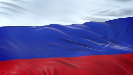 russia flag waving in the wind with highly detailed fabric texture. seamless loop