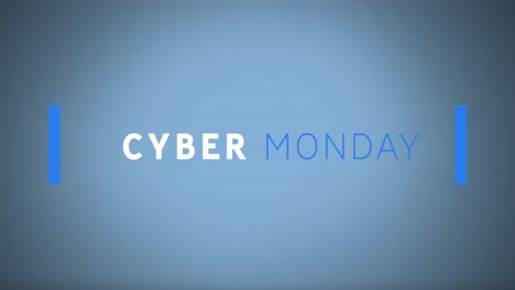 Animation-Des-Cyber-Monday-Textes-Auf-Blauem-Hintergrund