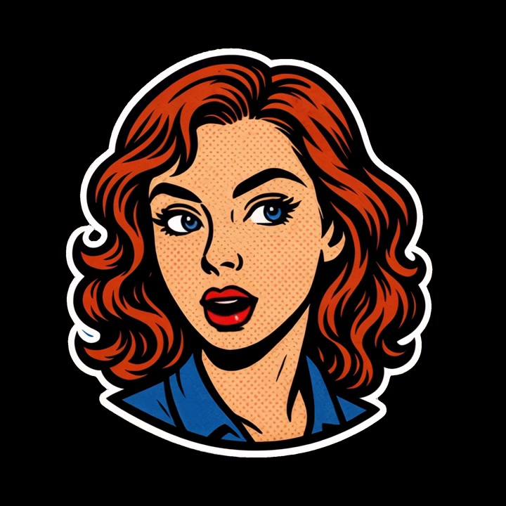 Illustrazione animata in stile Pop Art di una donna che parla