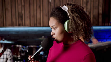 singer in the studio