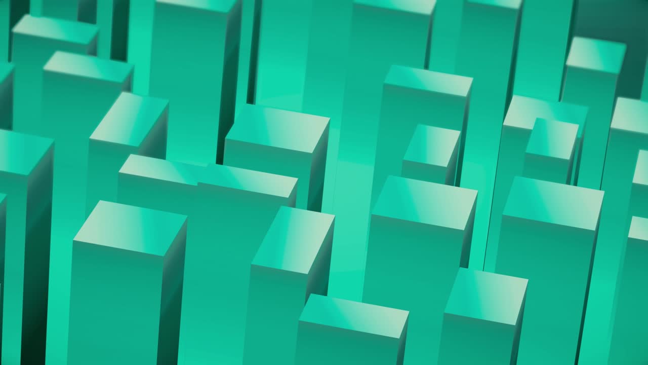 Abstract 3d isometric block cube light blue background