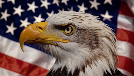 bald eagle with american flag background