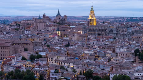 sunset close-up timelapse of toledo imperial city, spain