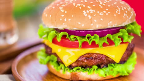 tasty and appetizing hamburger cheeseburger