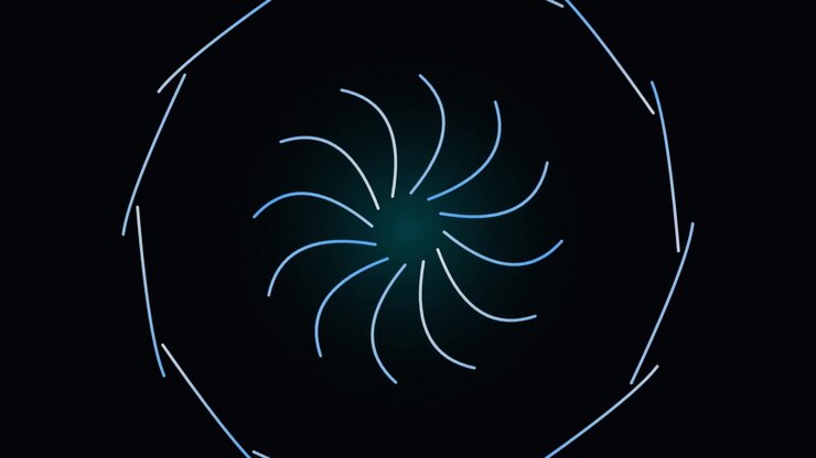 Abstract Glowing Blue Circular Motion Graphic Animation