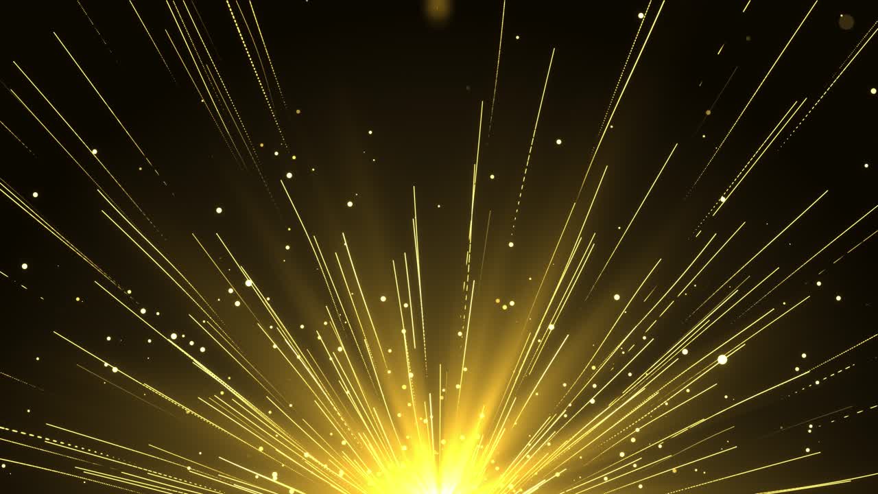 Beautiful blue shimmering particles with lens flare on black background in slow motion 3d animation