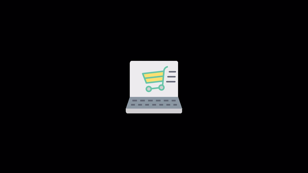 Icona dello shopping online animazione Alpha