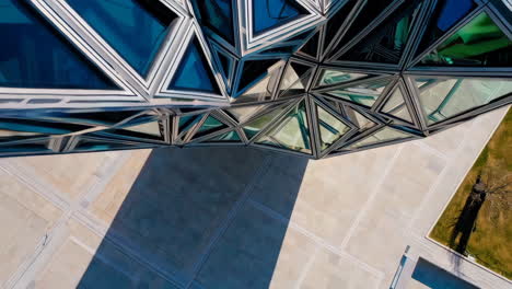 modern architectural building with triangular facade