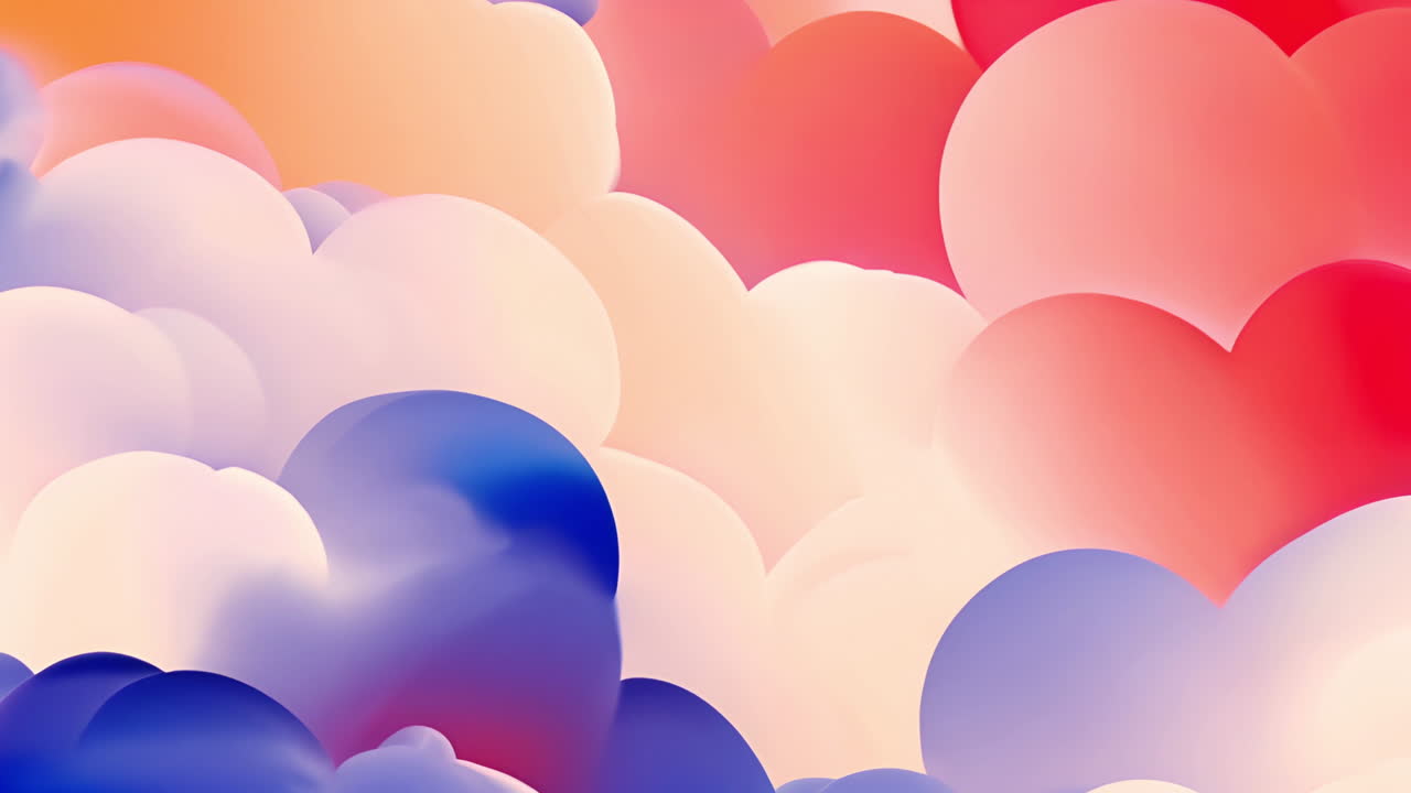 Abstract Background with Soft Gradient Hearts