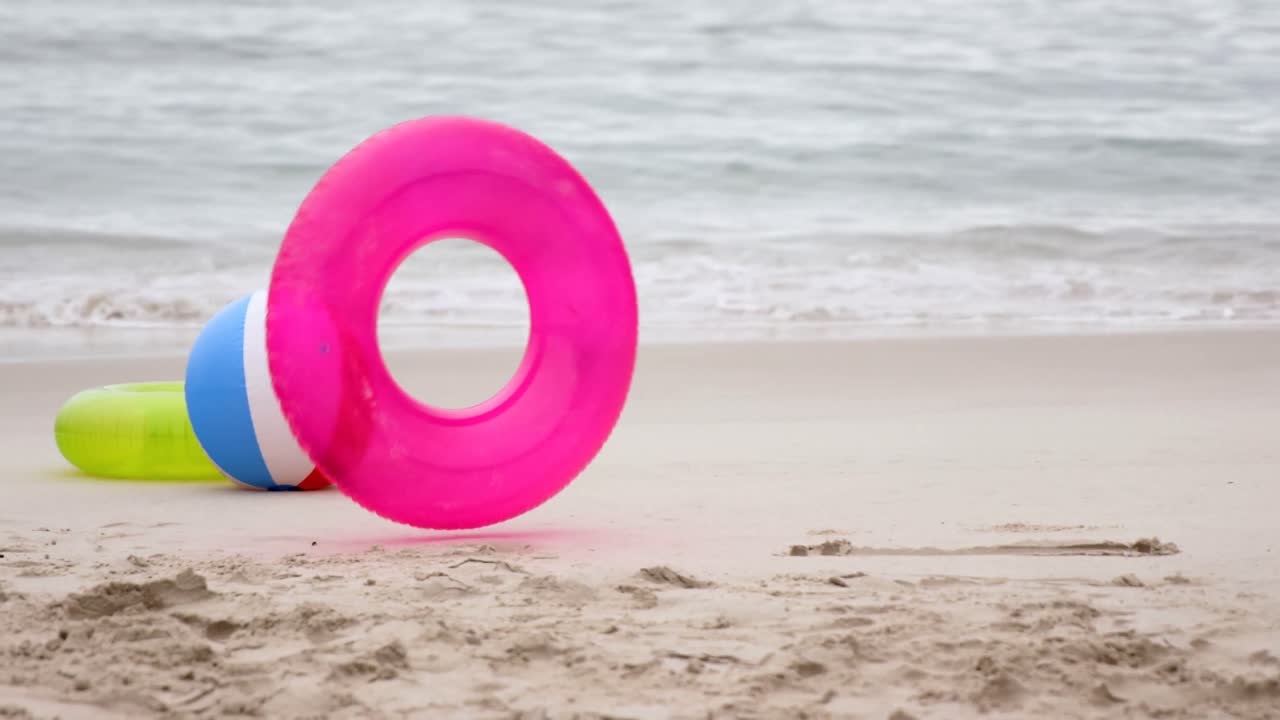 View of rolling buoy on the beach