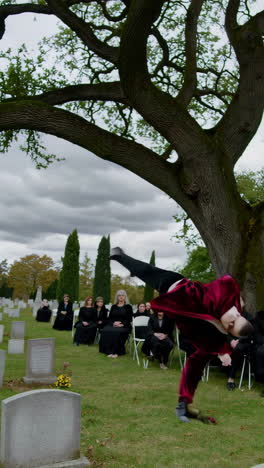 performance in a cemetery