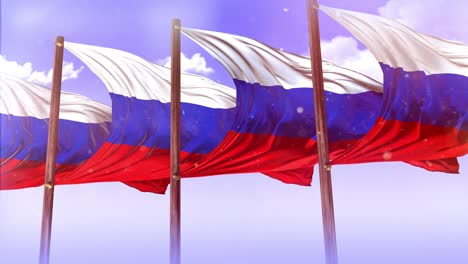 russian flags waving in the wind